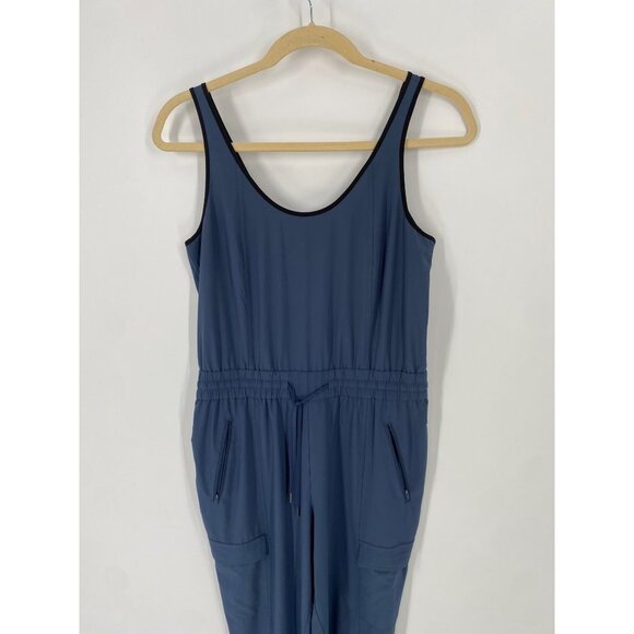 ATHLETA IRON BLUE UNBOUND JUMPSUIT ROMPER MEDIUM ZIP POCKETS - Picture 3 of 6